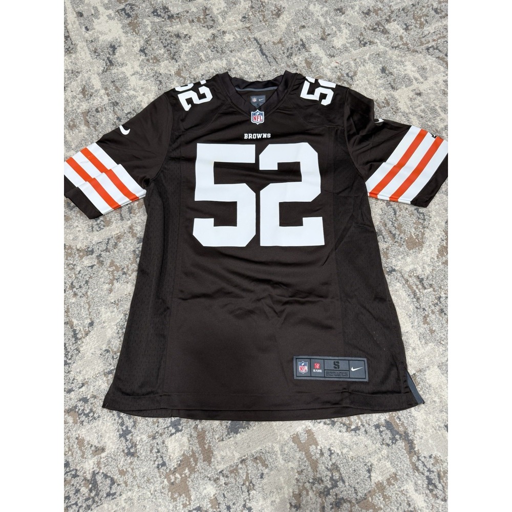Nike NFL On‎ Field D'Qwell Jackson 52 Cleveland Browns Jersey Mens Small Brown